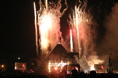 fireworks at Glastonbury 2004