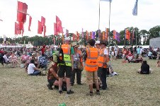 around the festival site (stewards)