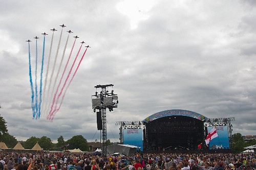 around the festival site (Red Arrows display)
