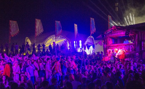around the festival site (at night)