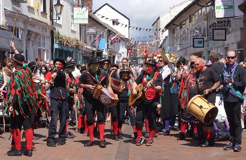 around the festival site (Morris and Dance)