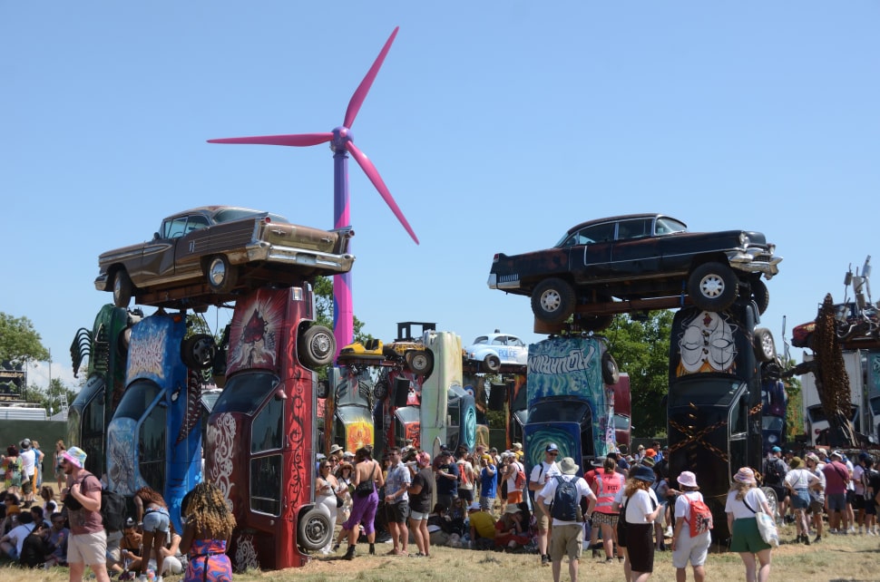 Car Henge - Glastonbury Festival 2023