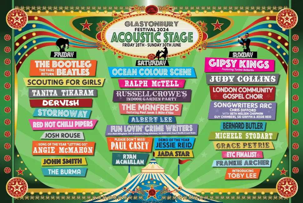 Glastonbury First Acoustic Stage Poster 2024