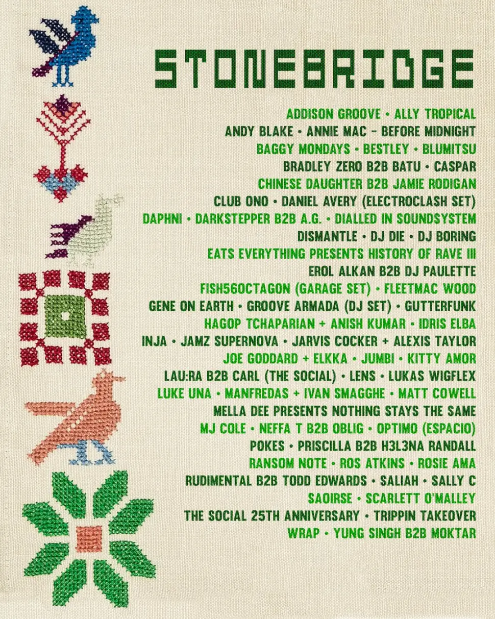 Glastonbury The Park Stonebridge lineup poster 2024 - eFestivals